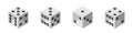 White 3d dice. Isometric dice. Vector clipart isolated on white background.